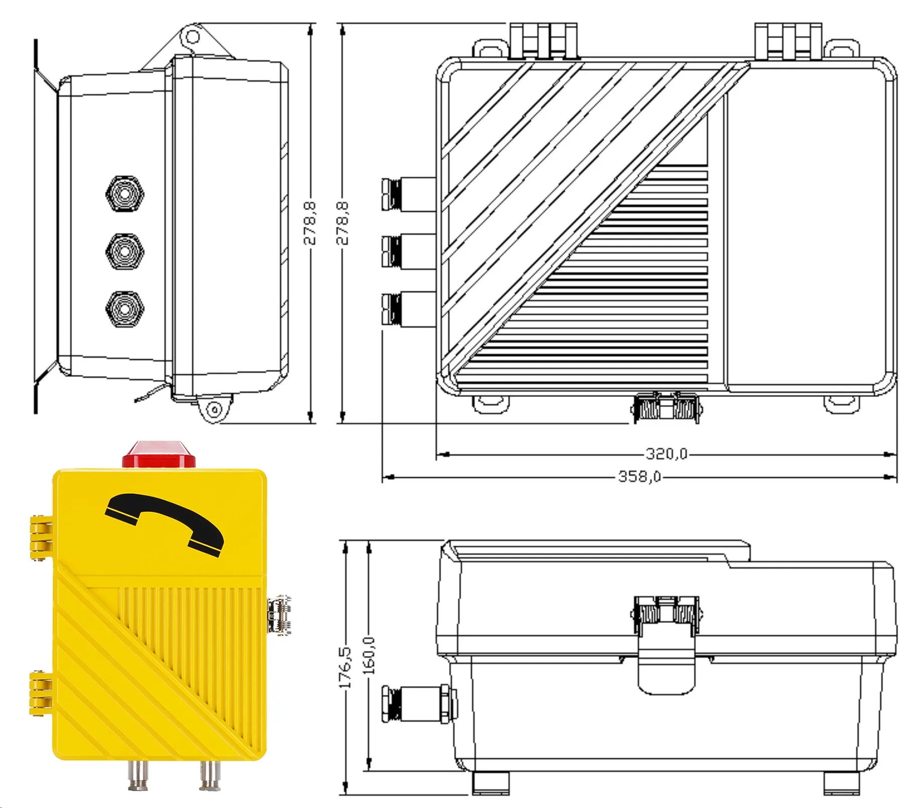 防爆電話安裝尺寸圖