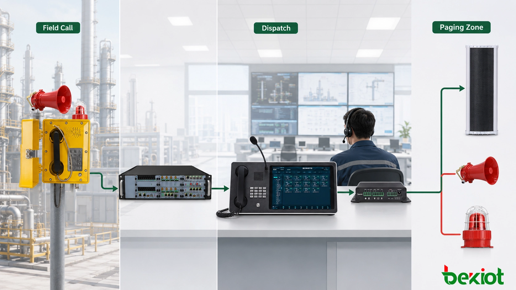 連接 IP PBX、調度台、廣播尋呼閘道器與工業揚聲器的防爆電話